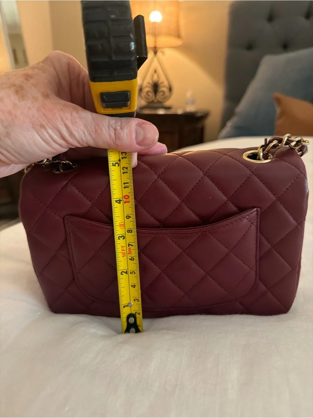 Mini classic Chanel Quilted Lambskin Burgundy